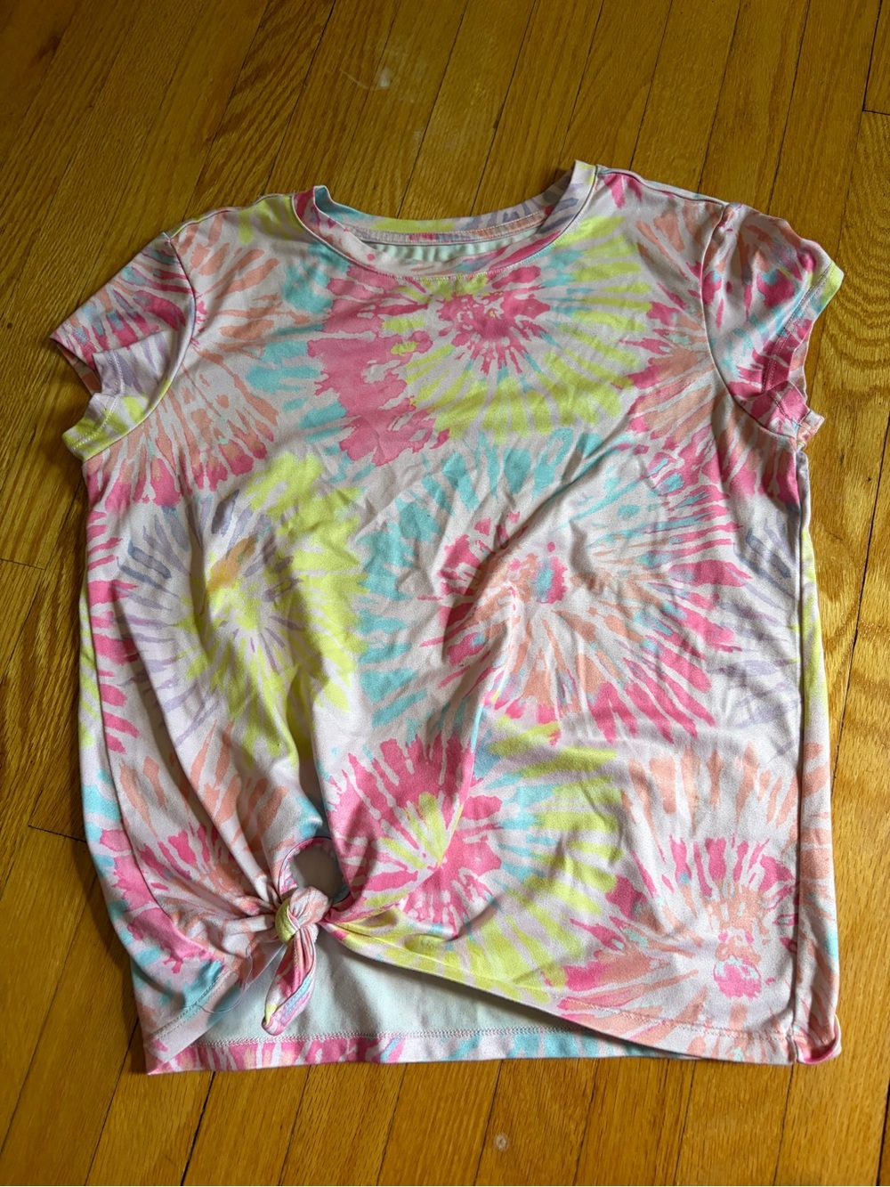 32 Degrees Women's Tie-Dye Short Sleeve Tee in Pink, Yellow & Blue